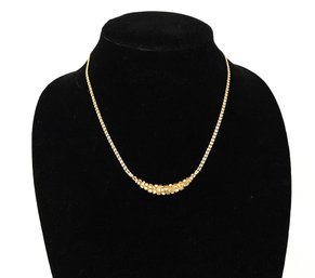 14kt Yellow Gold With Fancy Nugget Design Necklace- Shippable