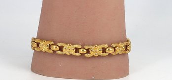 22kt. Gold Stylized 'bow' Shaped Link Bracelet-SHIPPABLE