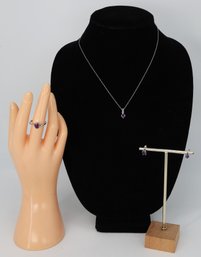 Sterling Deep Purple Amethyst Set- Shippable