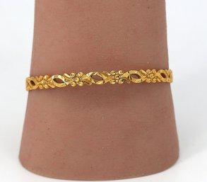 22kt Yellow Gold Floral Bangle Bracelet -shippable