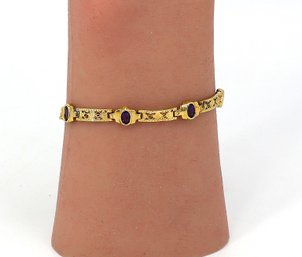 Vintage 14kt Yellow Gold Amethyst Bracelet -shippable