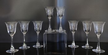 Eight Tiffen Wine Franciscan Crystal Glass 'true Love' Pattern -shippable