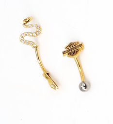 10 & 14K Yellow Gold Belly Button Rings -shippable