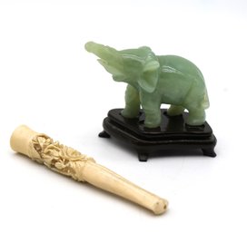 Vintage Elephant With Stand And Cigarette Holder- Shippable
