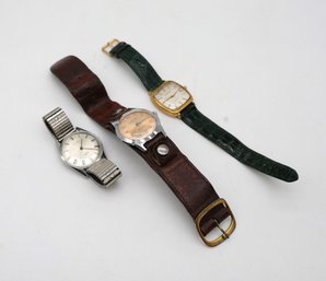 3 Vintage Watches- Tourneau, Mikore And Caravelle-shippable