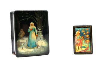 Beautiful Vintage  Lacquer Painted Russian Boxes-shippable