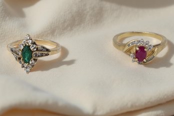 Two GOLD 14k And 10k Yellow Gold Vintage Rings -shippable