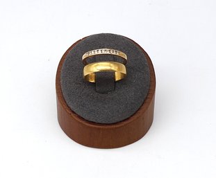 Vintage 14K GOLD Half Eternity Diamond Ring Band And A Plain 14k Gold Wedding Band-shippable