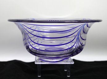Murano Glass Cobalt Blue Art  Mid Century Bowl- Shippable