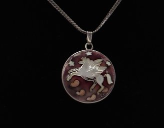 Sterling Silver Chain And Sterling Silver Pegasus Pendant