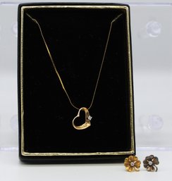 Vintage 14k Yellow GOLD Necklace And Earrings- Shippable