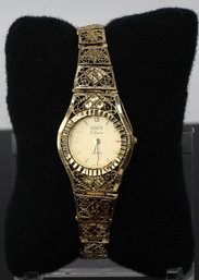 14kt GOLD Geneve Classic Quartz Women's Wrist Watch With A Filigree Band-shippable