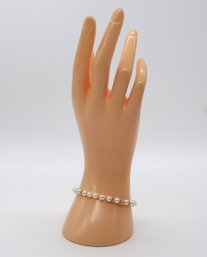 Classic Vintage 14k Yellow Gold And Cultured Pearl Bracelet
