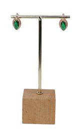 Vintage Stunning 14kt Rose GOLD Tourmaline Oval Lever Back Earrings-Valentine's Gift! Shippable