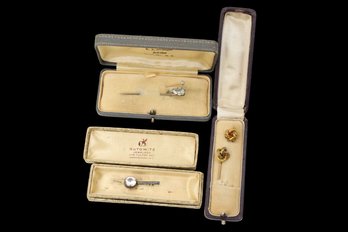 5 Antique Hat Pins With Boxes - Shippable