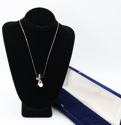 14K Two Toned GOLD XO Pearl Necklace- Shippable