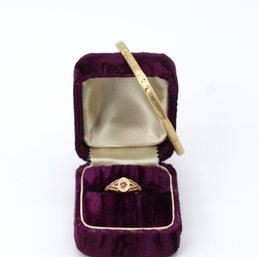 Vintage 10K Gold Baby Ring And 14K Gold Baby Bracelet- Shippable