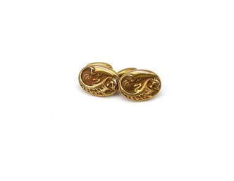 18Kt Yellow GOLD Dragon Cuff Links -  3.7g- Shippable