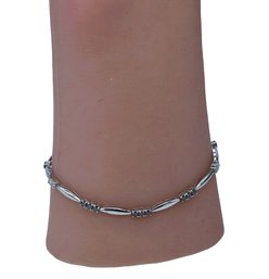 14kt White GOLD Link Sapphire & Diamond Bracelet -shippable