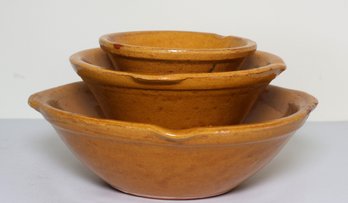 3 Stackable Antique Pauline Pottery Bowls 1880's -shippable