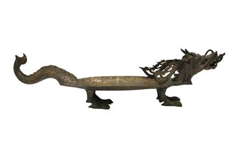 Vintage Chinese Bronze Sculptural Dragon Centerpiece- Shippable