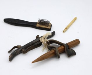 Vintage Lace Bobbin And Horse Corn Huskers- Shippable