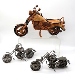 Collection Of Three Motorcycle Figurines - Shippable