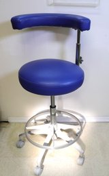 Perch Dental Assistant Stool In Cobalt Blue With Procedure Arm