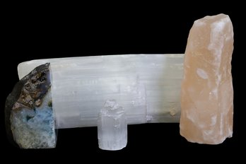 Beautiful Collection  Of Natural Selenite ,himalayan, Geode- Shippable