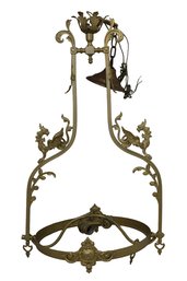 Vintage Brass Chandelier With Griffins With 10 Lights
