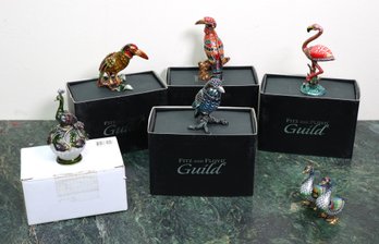 Fitz & Floyd Collection Of Guild Bird Figures With Boxes & More-shippable