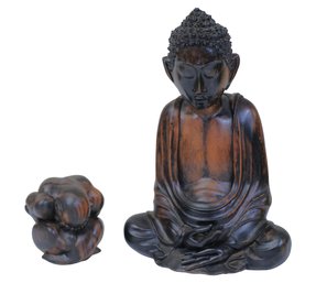 Asian Large Wood Buddha Sculptures -shippable