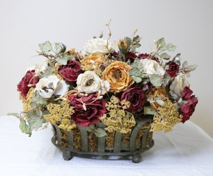 Large Silk Flower Centerpiece With Basket