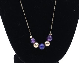 14k Yellow Gold Necklace With Beads- Shippable