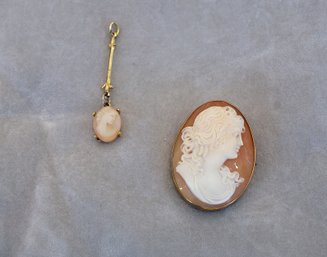 Vintage Elegant Cameo Pin And Pendant- Shippable