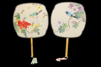 Vintage Two-Sided Hand Painted Chinese Fans- Shippable