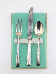 STERLING SILVER Oneida Spoon, Fork And Knife Set With Original Box-shippable