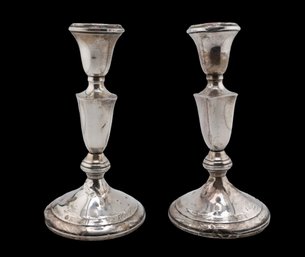 Vintage Pair Of Sterling Candle Sticks -shippable