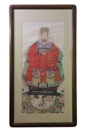Vintage Traditional Chinese Ancestor Portrait Hand Painted On Paper