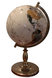 Vintage Large Semi Precious Gem Stone Globe - Very Heavy With Solid Brass!
