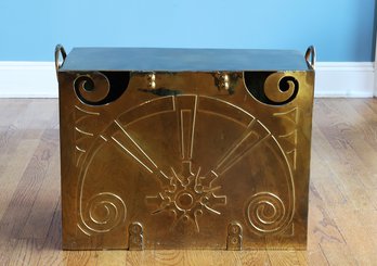 Vintage Brass Collectible Artpiece With Sunburst Design Side Table