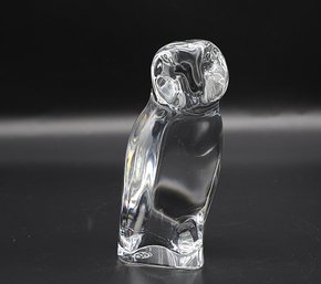 Vintage Baccarat Clear Crystal Owl Figurine -shippable