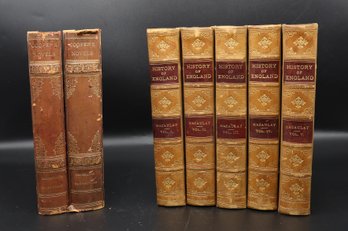 Two Sets Of Classic 19th-century Leather-bound Books: Decorator Books