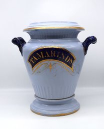 Tamarinds Antique RARE Powder Blue Drug Jar With Lid