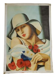 Vintage Hand Painted Acrylic On Canvas