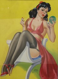 1940's Original Painting By Peter Driben Prominent Pin Up Artist