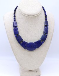 Jay King Reversible Turquoise And Lapis Lazuli Necklace 925 Sterling Silver