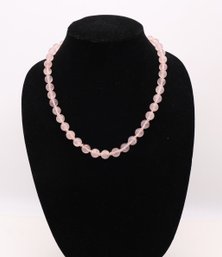 14k Yellow Gold Rose Quartz Necklace