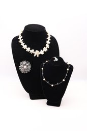 Nice Collection Of Pearls, Sterling And Abalone