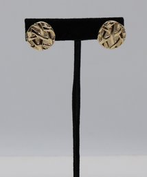 14k Yellow Gold Earrings With 14k Gold Posts
